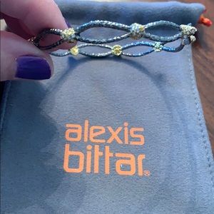 Alexis Bittar gunmetal/gold bangle bracelet
